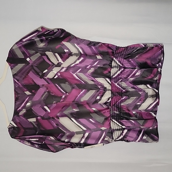 AGB Women's Purple Banded Waist Top Size Large - Picture 7 of 11